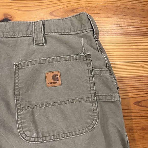 Carhartt Pants Mens 38x32 Gray Dungaree Relaxed Fit Utility Distressed - Picture 7 of 10